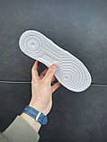 Жіночі білі кросівки Nike Air Force 1 Low, жіночі шкіряні стильні кросівки, жіночі кеди Найк Аір Форс, фото 9