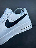 Жіночі білі кросівки Nike Air Force 1 Low, жіночі шкіряні стильні кросівки, жіночі кеди Найк Аір Форс, фото 6