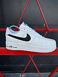 Жіночі білі кросівки Nike Air Force 1 Low, жіночі шкіряні стильні кросівки, жіночі кеди Найк Аір Форс, фото 2
