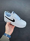 Жіночі білі кросівки Nike Air Force 1 Low, жіночі шкіряні стильні кросівки, жіночі кеди Найк Аір Форс, фото 5