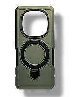 Протиударний чохол Pivot для Poco X7 з кільцем підставкою хакі
