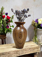 Дерев'яна ваза з горіха для декору і сухоцвітів