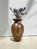 Дерев'яна ваза з горіха для декору і сухоцвітів, фото 2