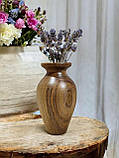 Дерев'яна ваза з горіха для декору і сухоцвітів, фото 5