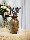 Дерев'яна ваза з горіха для декору і сухоцвітів, фото 6