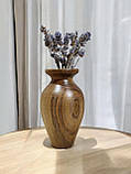 Дерев'яна ваза з горіха для декору і сухоцвітів, фото 7