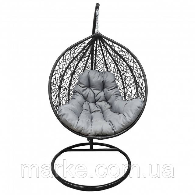 Подвесное кресло-качалка кокон Bonro 329 L (черно-серое) (mrk)