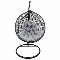 Подвесное кресло-качалка кокон Bonro 329 L (черно-серое) (mrk)