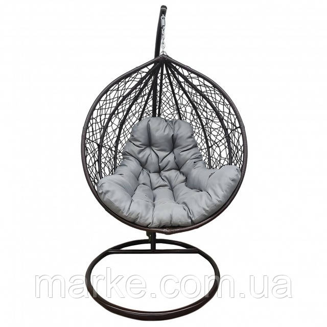 Підвісне крісло-гойдалка кокон Bonro 329 L (коричнево-сірий) (mrk), фото 1