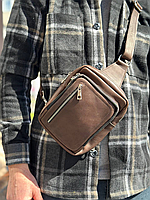 Чоловіча шкіряна сумка JASON коричнева