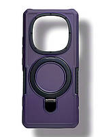 Протиударний чохол Pivot для Poco X7 з кільцем підставкою фіолетовий