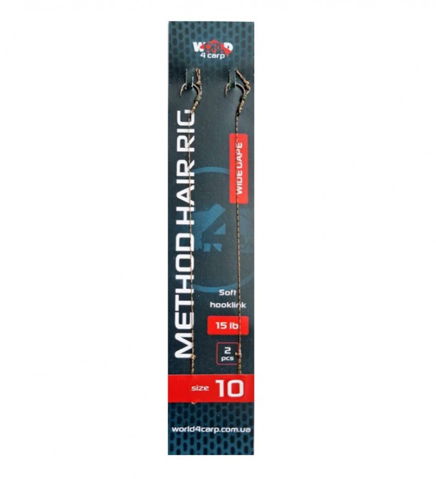 Готовий повідець WorldCarp w490-10 гачок WIDE GAPE №10