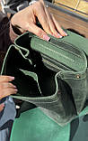Шкіряний рюкзак зеленого кольору Marina, фото 2