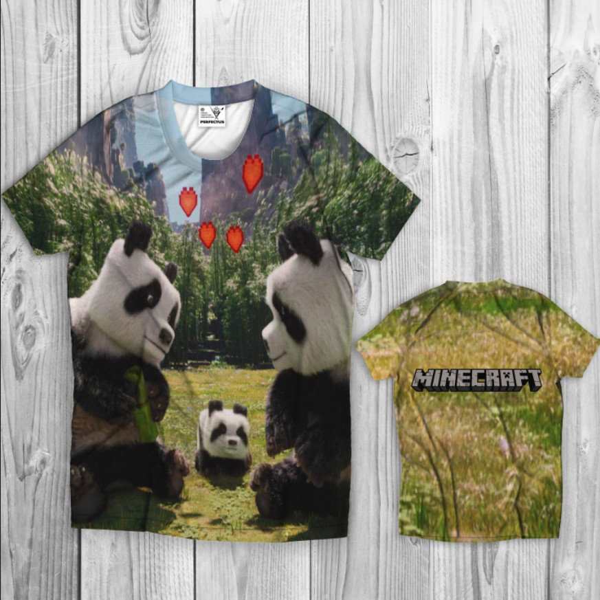Футболка Minecraft майнкрафт гра фільм гра постер напис панди ВСІ Розміри, фото 1