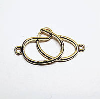 Конектор металевий Finding Фурнітура для браслетів вузли Золотиста 35 мм x 19.5 мм