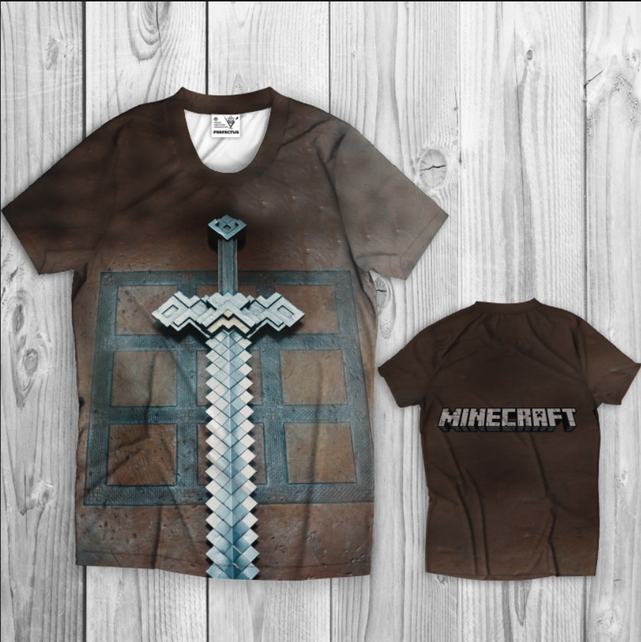 Футболка Minecraft майнкрафт гра фільм гра постер напис меч ВСІ Розміри, фото 1