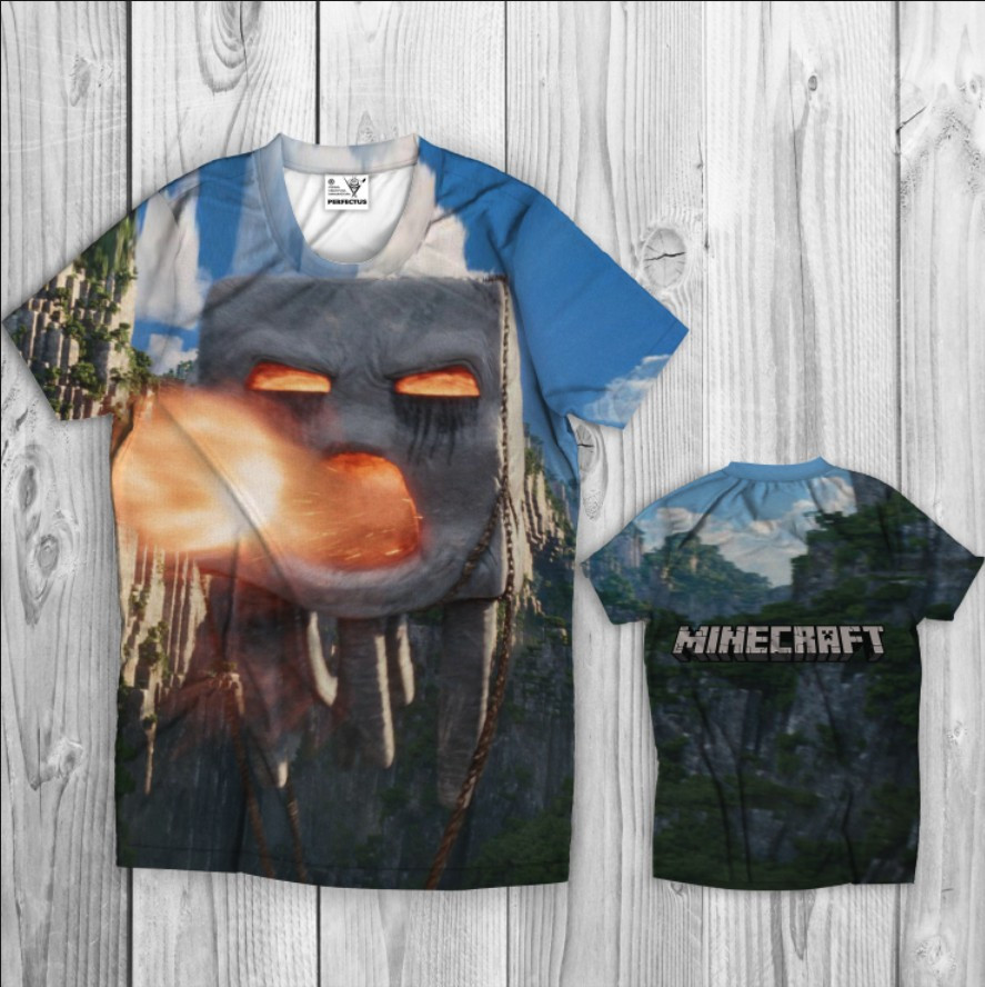 Футболка Minecraft майнкрафт гра фільм гра постер напис гора ВСІ Розміри, фото 1