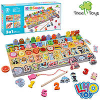 Дерев'яна розвиваюча дошка сортер для дітей Монтессорі з магнітною рибалкою