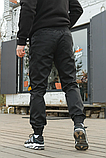 Чоловічі спортивні штани з бавовни з кишенями та манжетами., фото 3