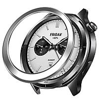 Безель для смарт годинника Xiaomi Watch S3/S4 PC Anti drop Bezel Ring Silver + захисна плівка, фото 4