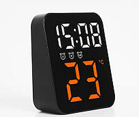 Настільний годинник LED з градусником GH-8015 Електронний білий/жовтогарячі цифри, живлення 5 В, 3 будильники