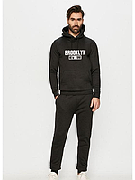 Стильний чоловічий чорний спортивний костюм двонитка