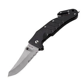 Розкладний ніж Tiger USA 2288 із серрейтором та склобоєм 21см  Black (7_02171)