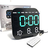 Електронний годинник LED з пультом 6605 білі/зелені цифри, з секундоміром, таймером, термометром, гігрометром