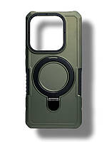 Протиударний чохол Pivot для Xiaomi Redmi Note 14 5g з кільцем підставкою хакі