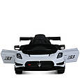 Дитячий електромобіль Maserati (білий колір) з пультом, музикою, EVA колесами, акумулятор 12V, фото 4