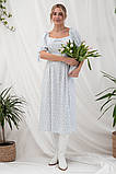 Ніжна сукня для вагітних та годування груддю з віскози Briella розмір S (44) Юла Мама Білий з блакитним, фото 6