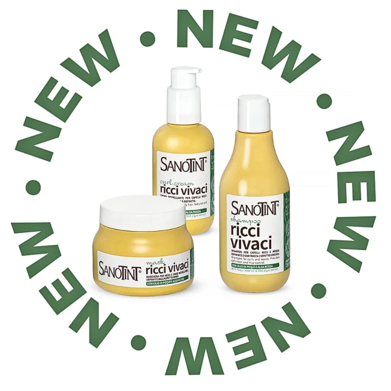 Набір Sanotint Ricci Vivaci для кучерявого волосся – шампунь 250 мл, маска 250 мл, крем 150 мл