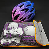 Якісний комплект захисту, + наколінники, налокітники, рукавички для дівчинки рожевий захист, фото 2
