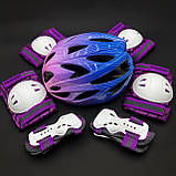 Якісний комплект захисту, + наколінники, налокітники, рукавички для дівчинки рожевий захист, фото 4