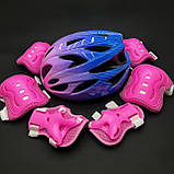Якісний комплект захисту, + наколінники, налокітники, рукавички для дівчинки рожевий захист, фото 4