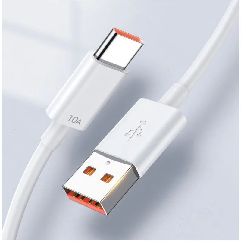 Кабель 1м USB+Type-C 10A білий
