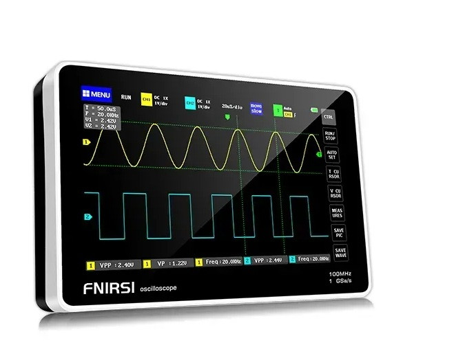 Осцилограф FNIRSI-1013D 2x100МГц, 1 ГВ/с, 7" Euro, фото 1