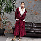 Чоловічий теплий махровий халат для будинку довгий банний від виробника, Чоловічі халати велсофт, фото 7