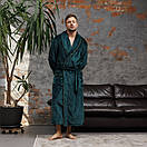 Чоловічий теплий махровий халат для будинку довгий банний від виробника, Чоловічі халати велсофт, фото 9