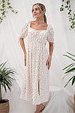 Віскозна сукня міді для вагітних та годуючих мам Briella розмір S (44) Юла Мама Молочний з рожевим, фото 3