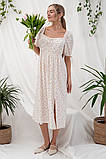 Віскозна сукня міді для вагітних та годуючих мам Briella розмір S (44) Юла Мама Молочний з рожевим, фото 5