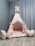 Вігвам Ніжно рожевий 7 БОНБОН з Кошиком Повний комплект, вігвам дитячий, вігвам для дівчинки, вігвам для дітей, дитяча палатка, фото 2