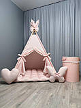 Вігвам Ніжно рожевий 7 БОНБОН з Кошиком Повний комплект, вігвам дитячий, вігвам для дівчинки, вігвам для дітей, дитяча палатка, фото 4