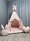 Вігвам Ніжно рожевий 8 БОНБОН з Кошиком Повний комплект, вігвам дитячий, вігвам для дівчинки, вігвам для дітей, дитяча палатка, фото 2