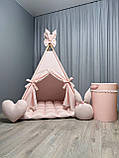 Вігвам Ніжно рожевий 8 БОНБОН з Кошиком Повний комплект, вігвам дитячий, вігвам для дівчинки, вігвам для дітей, дитяча палатка, фото 4