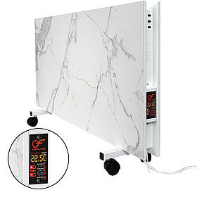 Підлоговий керамічний обігрівач Flyme 1200 PW з програматором і ніжками, білий мармур