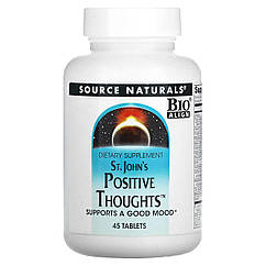 Підтримка нервової системи (дзвінковобій), St. John's Positive Thoughts, Source Naturals, 45 таблеток