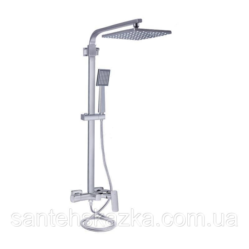 Душова система для кабіни Qtap Capricorn на три споживачі (з виливом) 53103KNC Chrome, фото 1