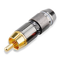 Штекер металевий RCA під паяння R Connector FreeEnd — RCA Male Graphite