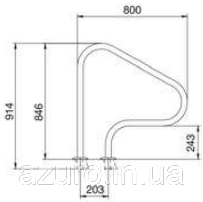 Поручень Flexinox 87164018 для римських сходів FX-04 (800 мм, анкер, AISI-316L), фото 3